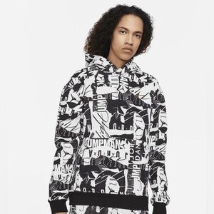 Nike Air Jordan Essentials Allover Print Fleece men’s pullover hoodie medium